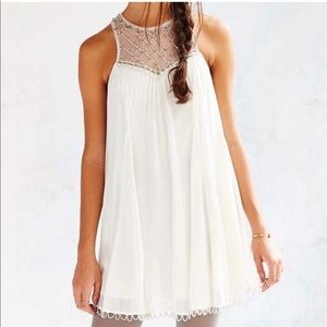 Glynda beaded dress white mini